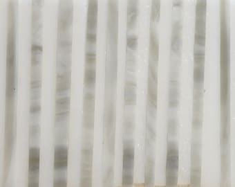 Gray / White:  Stained Glass Mix Strips, Mosaic Supply, One Pound, (B2-gbm)