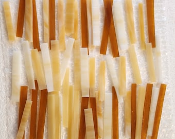 Amber / Brown Short Strips:  Stained Glass, Mosaic Supply, One Pound, (B10-abb)