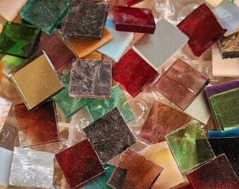 Stained Glass Mixed Tile:  Mosaic Supply, One Pound, (B41-B-1)