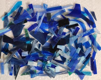 Rebut de vitrail bleu : livraison gratuite, fourniture de mosaïque, deux livres, (B3-bms)