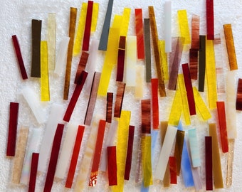 Sunrise / Sunset:  Stained Glass Short Strips, Mosaic Supply, One Pound, (B25-sss)