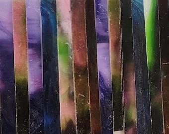 Fall / Autumn:  Stained Glass Strips, Mosaic Supply, One Pound, (B12-fa1)