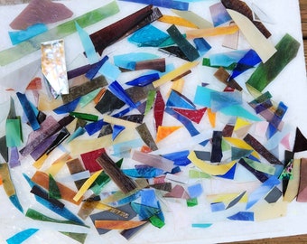 Small Mixed Scrap:  Free Shipping, Mosaic Supply, 1-1/2 Pounds, (B40-sm2)