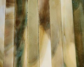 ANTIQUE MIRROR Strips of Glass b19-am ONE Pound for Stained 