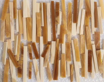 Amber Opal Glass Strips:  Stained Glass, Mosaic Supplies, 2-5 Inch, 1 Pound (B30-mao)