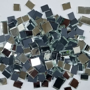 MIRROR Hand Cut Tile 6 Ounces All Sizes for Mosaic or Craft Projects (B41-C-2)