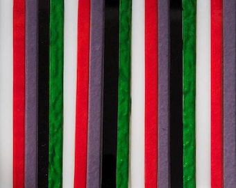 Halloween Colors:  Stained Glass Strips, Mosaic Supplies, One Pound, (B14-hw)