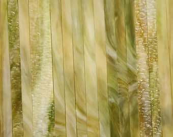 Green / Amber Granite:  Free Shipping, Stained Glass Strips, Mosaic Supply, One Pound, (B8-gag)