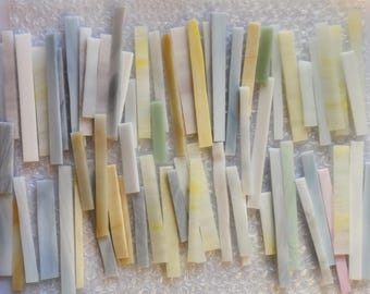 Pastel Mix:  Stained Glass Short Strips of Glass, Mosaic Supply, One Pound, (B23-ps)