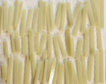 Cream / Off White:  Stained Glass Short Strips, Mosaic Supply, One Pound, (B25-cws)