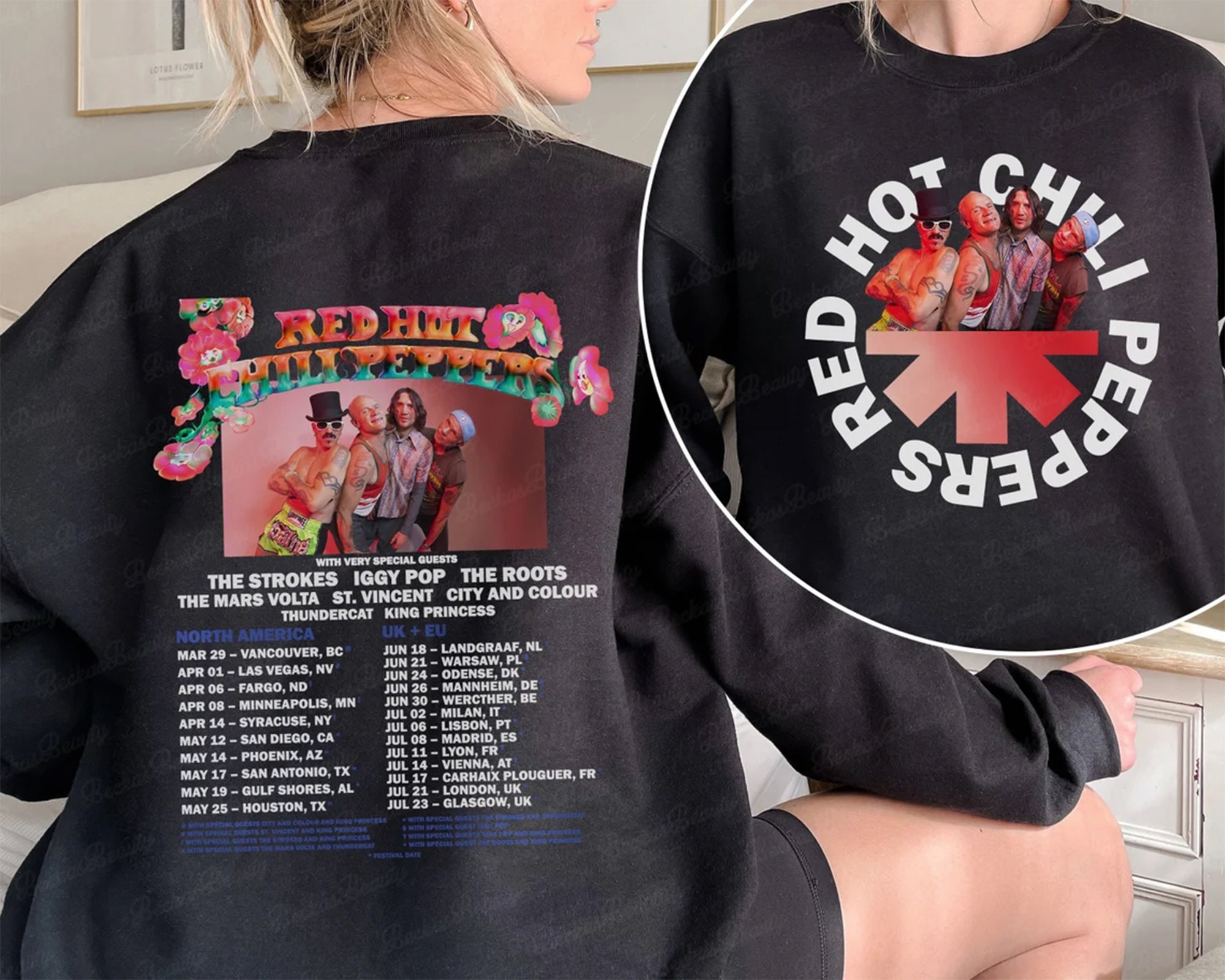 red hot chili peppers tour t shirt 2023