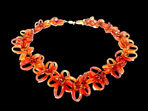 Hattie Carnegie Long Lucite Necklace Deep Amber C… - image 7