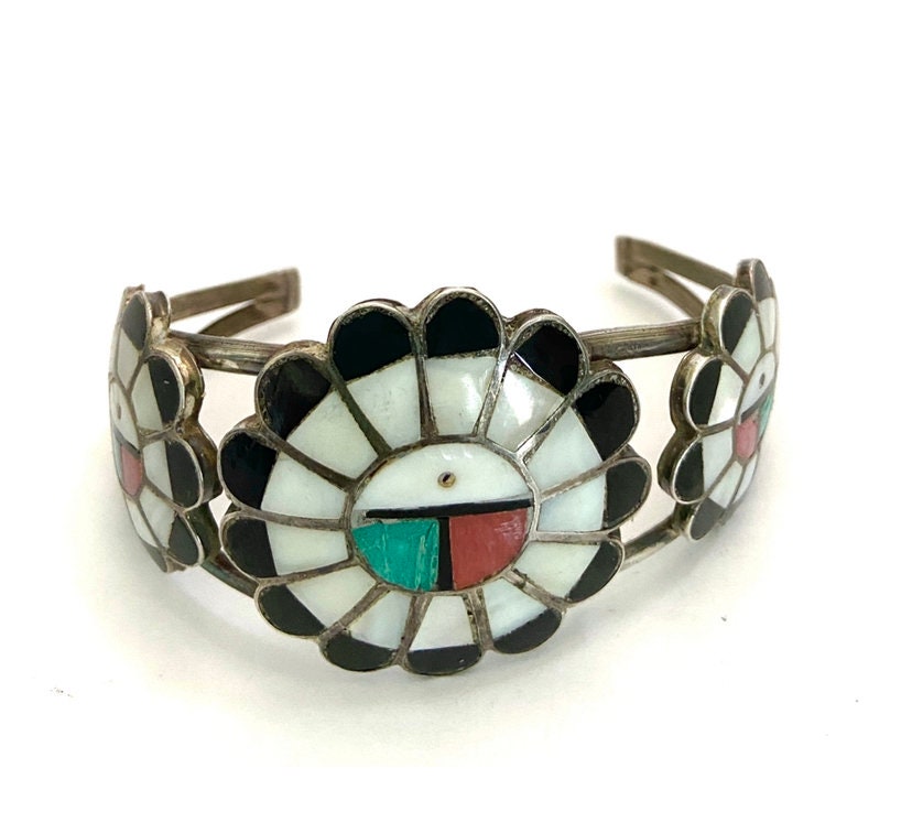 Zuni Sunface Spinner Cuff Bracelet – Keshi The Zuni Connection