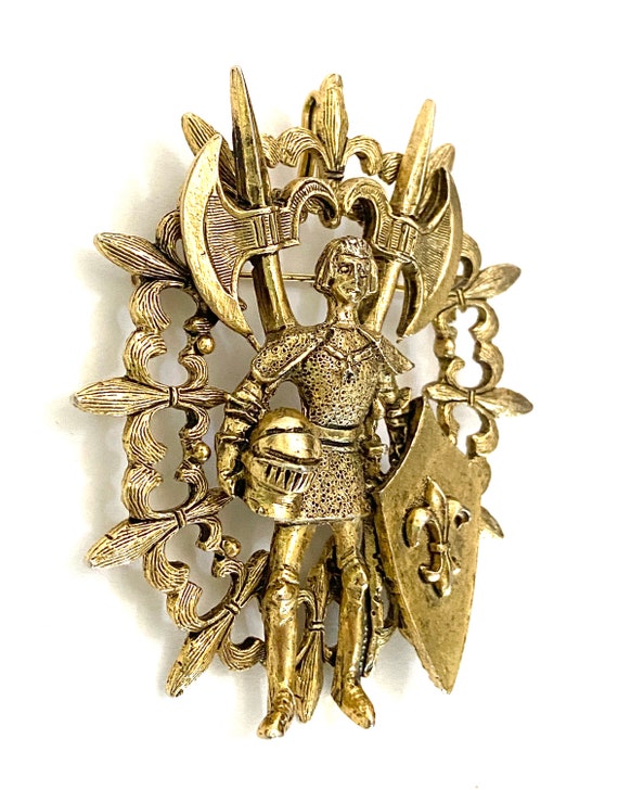 Hattie Carnegie Signed GT Brooch Heraldic Shield … - image 7