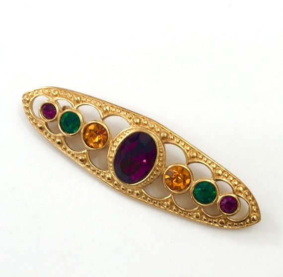 Napier Byzantium Brooch, Multi-Color Brooch, Face… - image 7