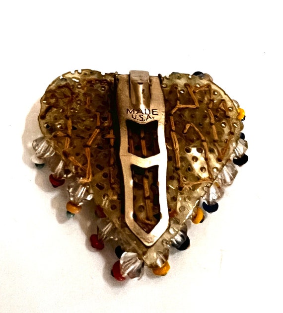 Early Unsigned Miriam Haskell Beaded Heart Shaped… - image 10