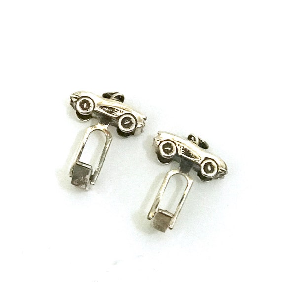 Sterling Silver Sports Car Cuff Links Novelty Cuf… - image 3