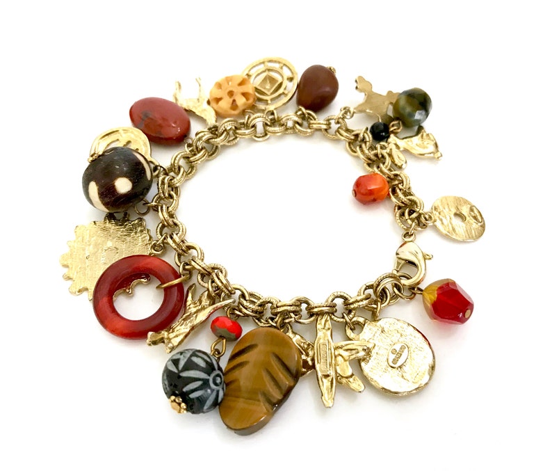 Signed Graziano Charm Bracelet Multi-color Charms Resin - Etsy