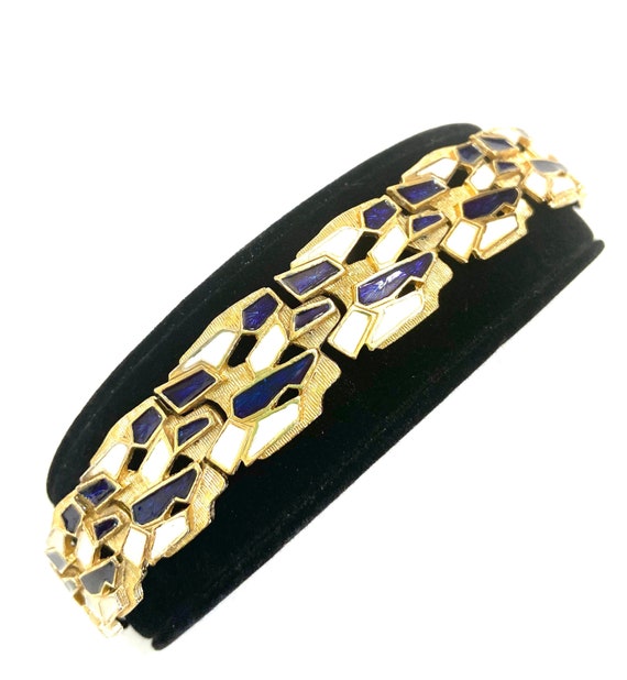 Sphinx Modernist Panel Bracelet Rich Deep Navy an… - image 1