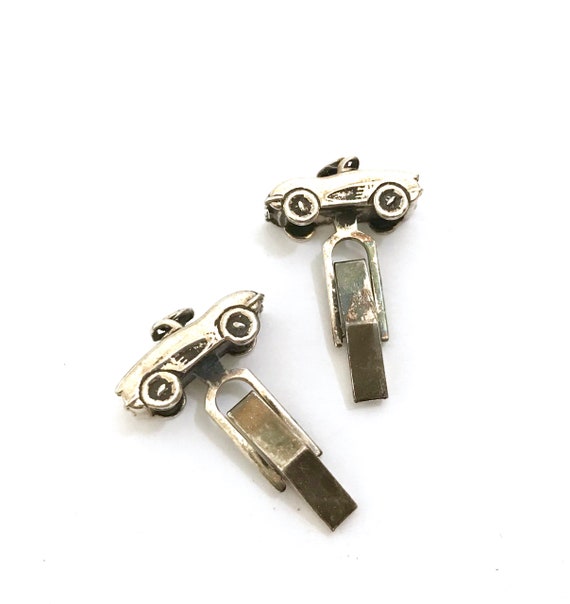 Sterling Silver Sports Car Cuff Links Novelty Cuf… - image 7