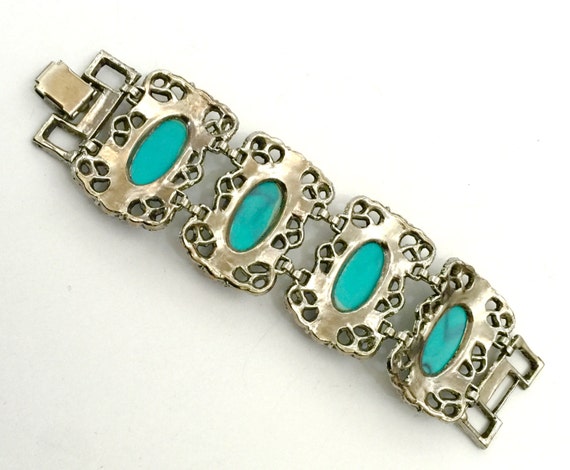 Southwestern Style  Faux Turquoise Bracelet, Chun… - image 5