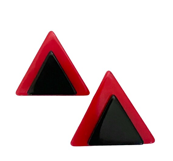 Mid-Century Plastic Mod Scatter Pins Red and Blac… - image 7