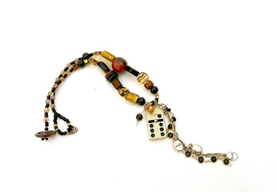 Artisan Made Domino and Bead Necklace, Artisan Ma… - image 9