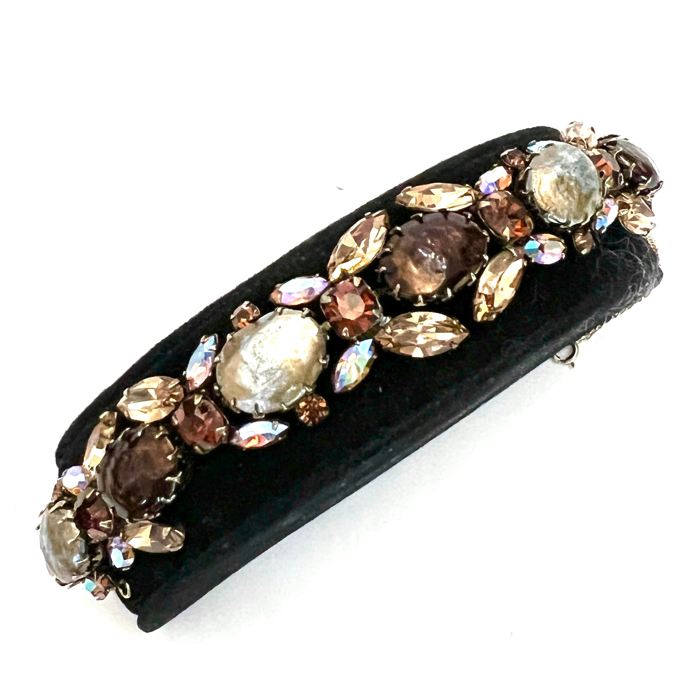 Vintage Selro Rhinestone Chunky Bracelet Retro 1950's 1960's Hard to Find  Jewelry Old Hollywood Regency Glamour 