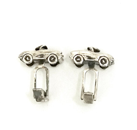 Sterling Silver Sports Car Cuff Links Novelty Cuf… - image 1
