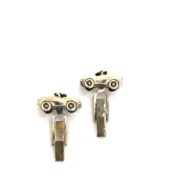 Sterling Silver Sports Car Cuff Links Novelty Cuf… - image 6