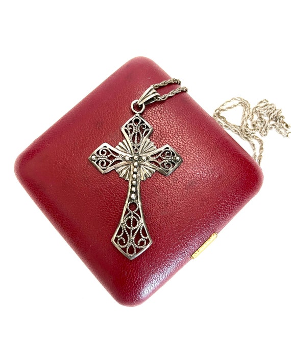 Sterling Silver Cross Pendant Necklace sterling S… - image 5