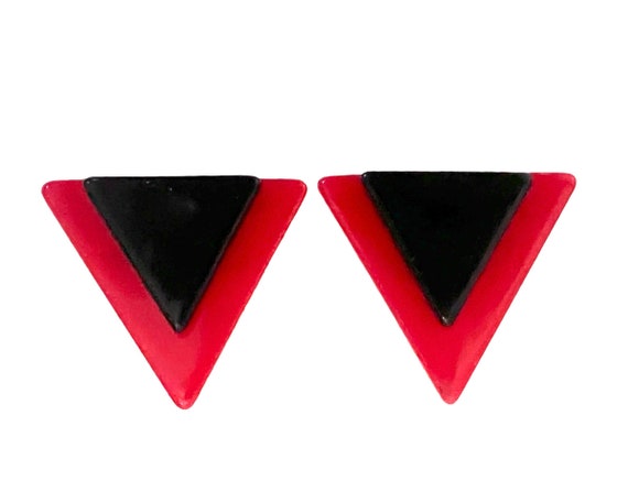 Mid-Century Plastic Mod Scatter Pins Red and Blac… - image 6