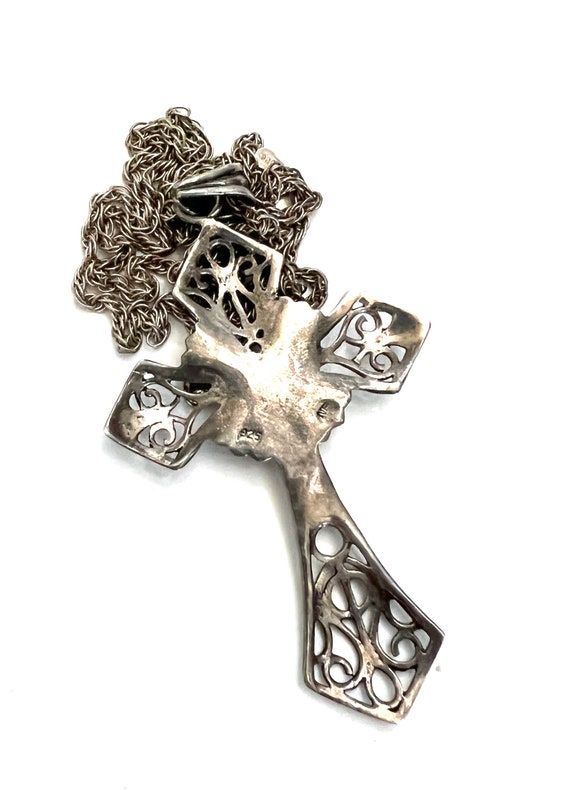 Sterling Silver Cross Pendant Necklace sterling S… - image 9