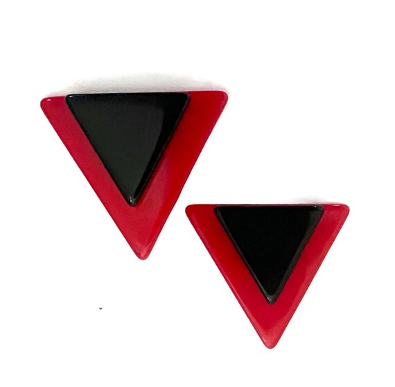 Mid-Century Plastic Mod Scatter Pins Red and Blac… - image 4