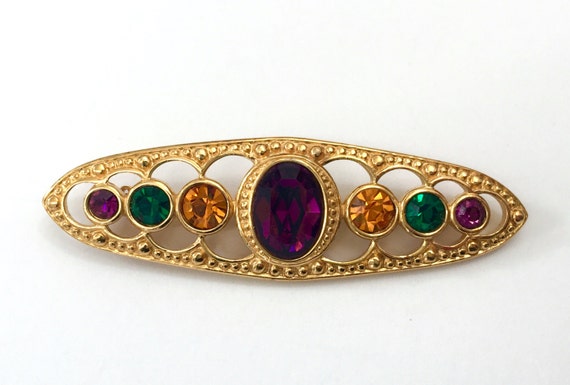 Napier Byzantium Brooch, Multi-Color Brooch, Face… - image 3