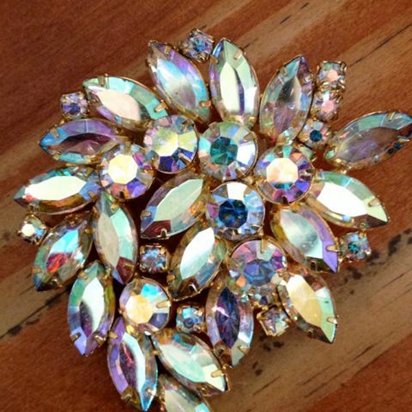Broche Vintage Aurora boreal - nupcial/de la boda