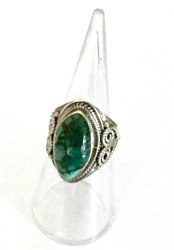 Turquoise Sterling Silver Ring, Marquise Turquoise