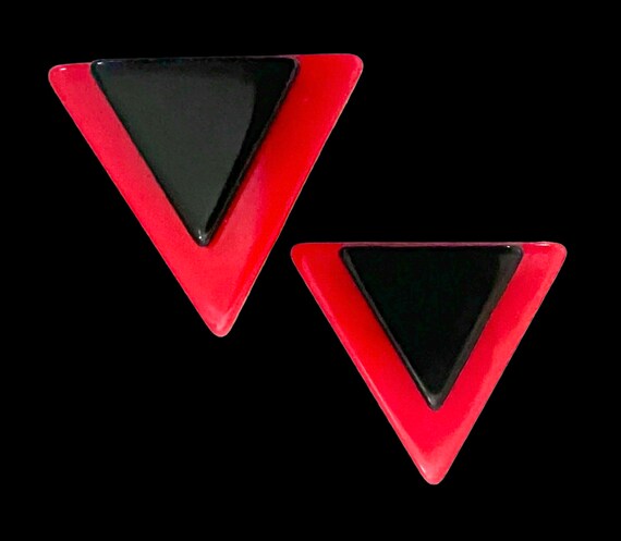 Mid-Century Plastic Mod Scatter Pins Red and Blac… - image 3