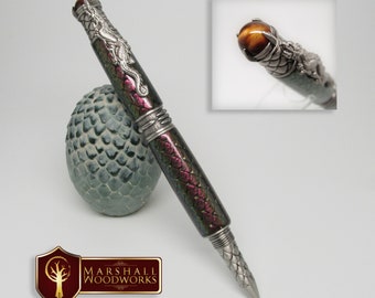 Color Shifting Dragon Scale Handmade Rollerball Pen