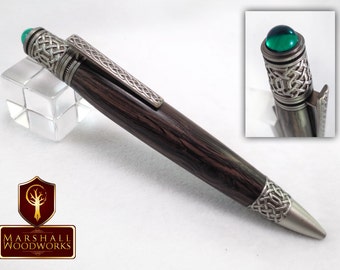keltischer Stift mit irischer Eiche - Gelstift - Mooreiche - Irland - Gelschreiber - Geschenk für ihn - keltischer Stift - Gelstift