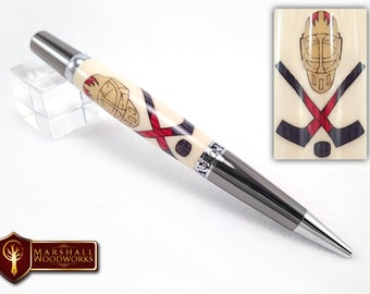 Handmade Wood Hockey Pen