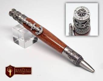 Nautical Pen - Wood Pen - Hand made pen - Custom Pen - Boater gift - boat pen - Teak pen