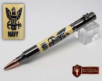 Holz Pen Marine Symbol - Bullet Pen - militärischen Pen - Geschenk für ihn - Marine-Geschenk - maritimes Geschenk - militärischen Geschenk