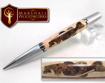 Hand Crafted Largemouth Bass Wood Pen