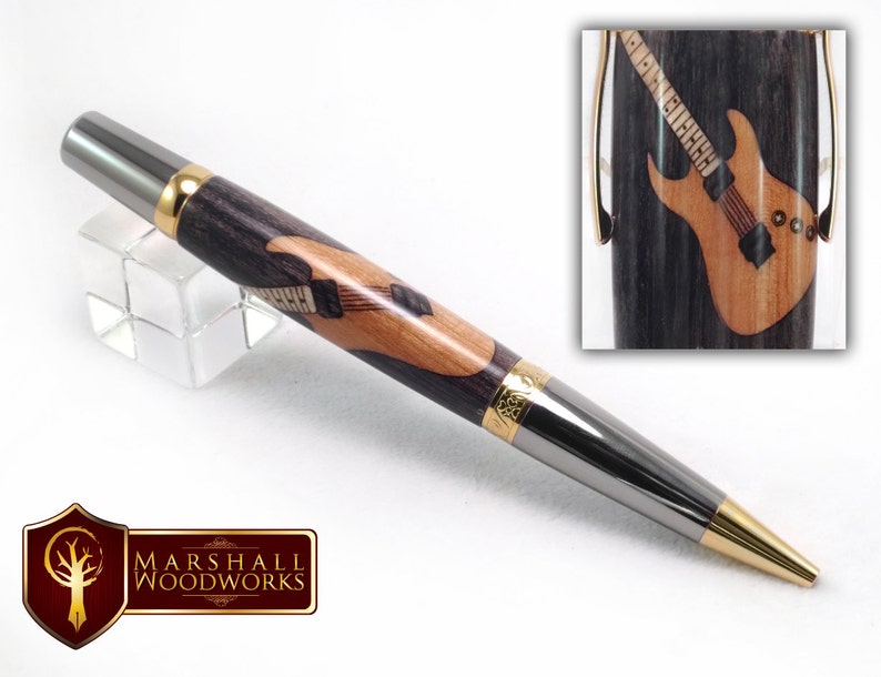 Guitar Pen Inlay Wood Pen Etsy UK