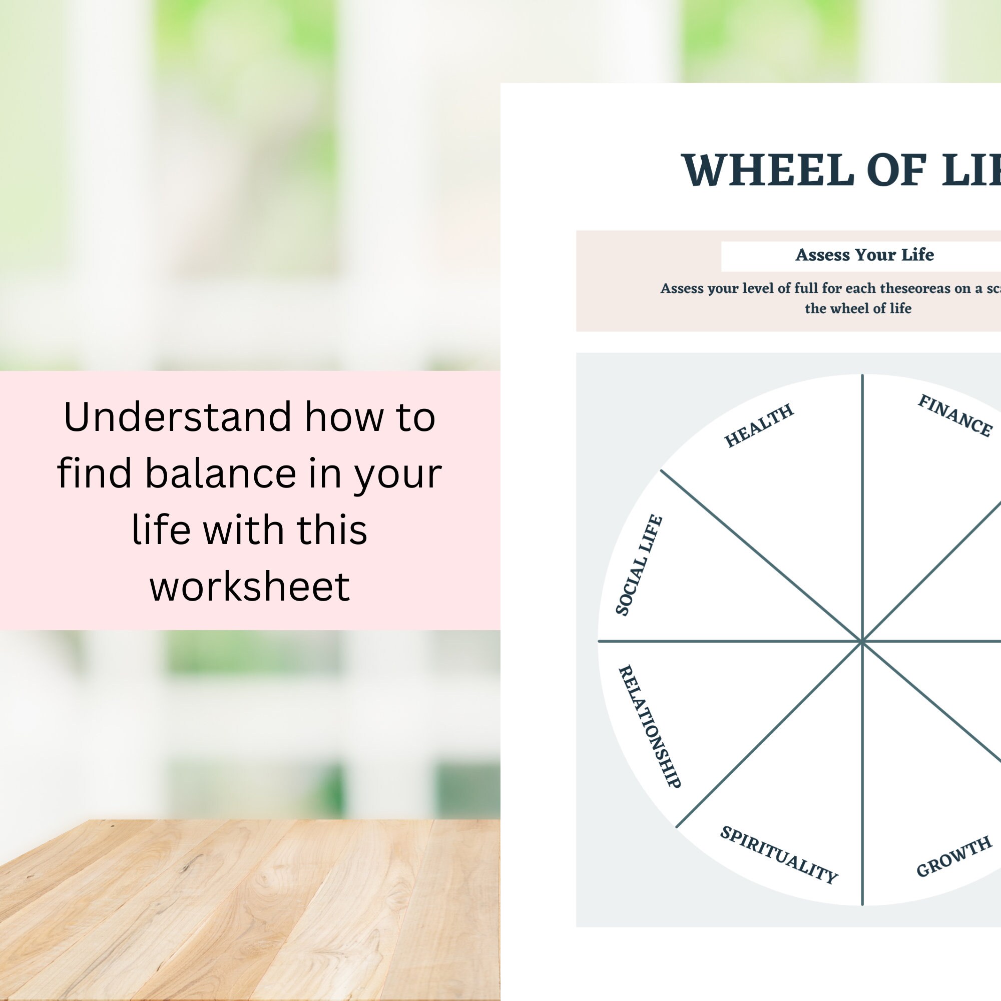 Wheel of Life Worksheet Template, Wheel of Life Printable Planner ...