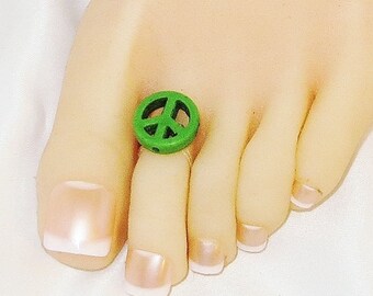 Toering Toe Ring Toe Charm Boho Hippie Hippy Peace Sign Symbol Under The Hoode Intimate Jewelry and Gifts So Toe Charming