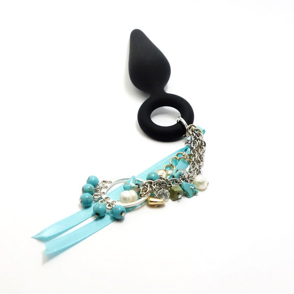 Jewelry for Anal Plug Ring Butt Plug Anal Jewelry Cascades Faux Turquoise Tassels Optional Plug Under The Hoode Intimate Jewelry