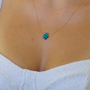 Hamsa necklace, Blue opal hamsa, Gold filled necklace, Small hamsa pendant, Fatima hand jewelry, Evil eye necklace, Israel jewelry.