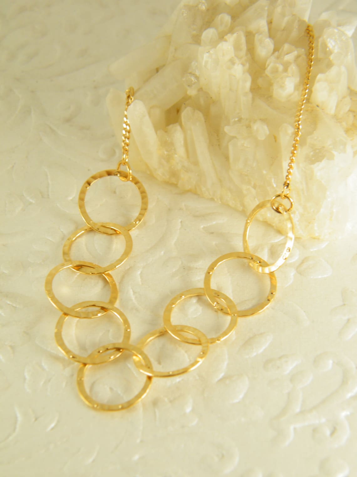 Gold Plated Necklace, Circle Necklace, Gold Necklace, Women Necklace